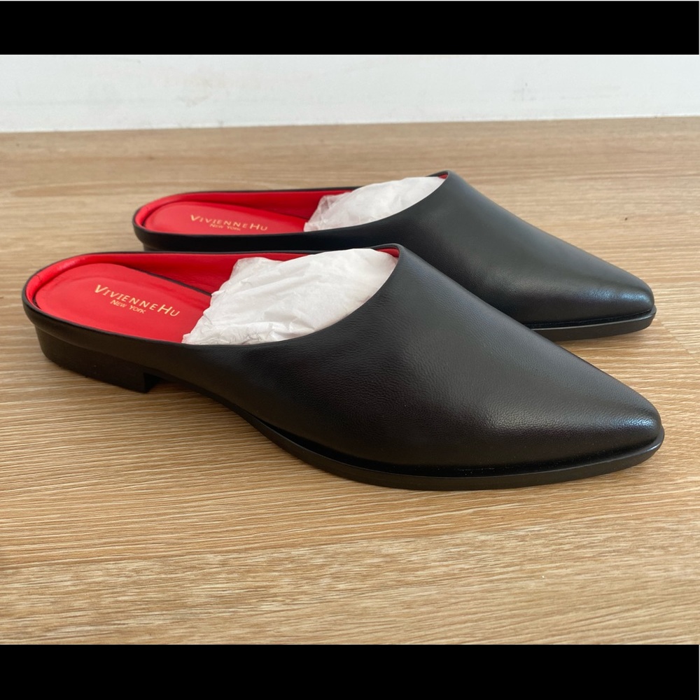 Black leather slides - Picture 1 of 5